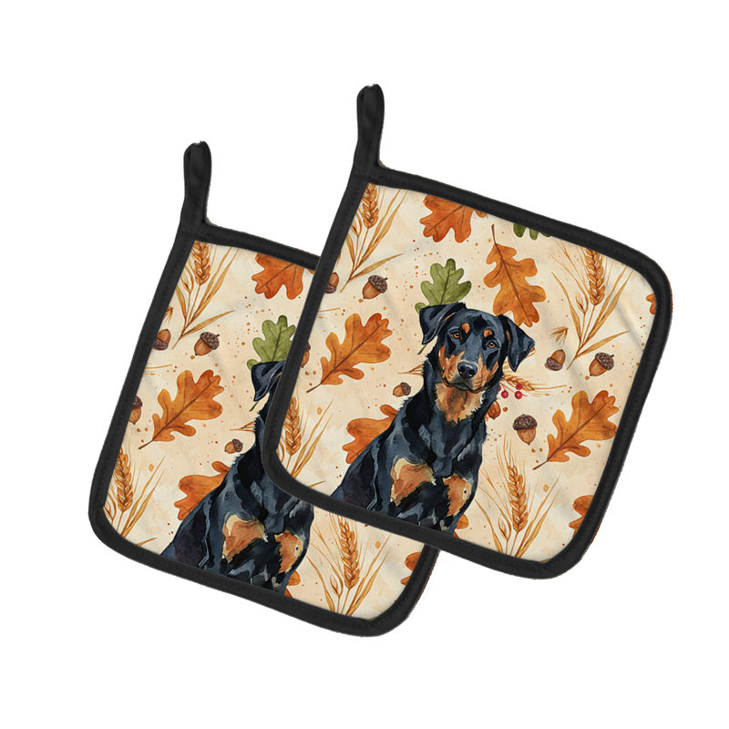 Beauceron Heirloom Fall Pair of Pot Holders