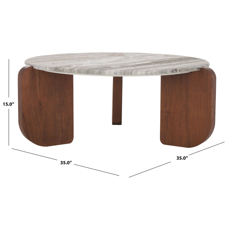 Graelyn Marble Top Coffee Table, Walnut