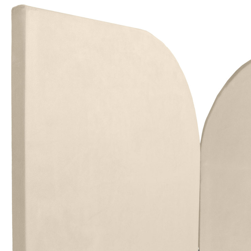 Cloison pliante en velours 3 panneaux Wayt, Crème