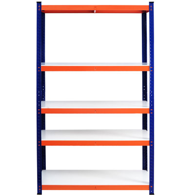 Multipurpose Heavy Duty Shelf Rack - 71"h X 35.4"w 15.87"d, For Garage, Pantry, Closet, Kitchen, Warehouse, Basement, Living Room Orange 71" High 35.4" Wide 15.87" Deep, Basement Blue