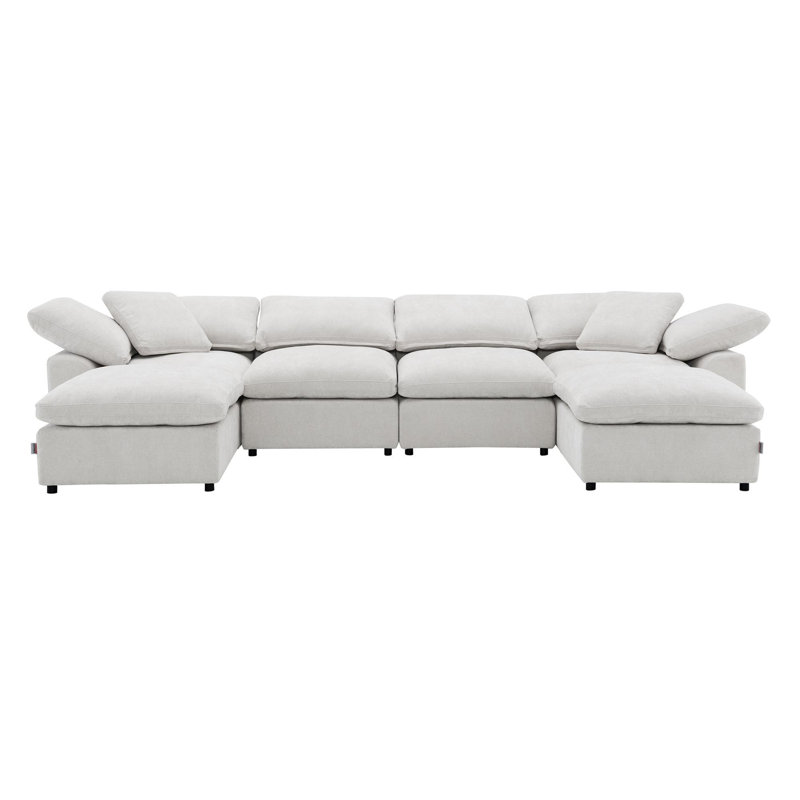 Linen 6Pcs Modular Sectional w/Ottoman