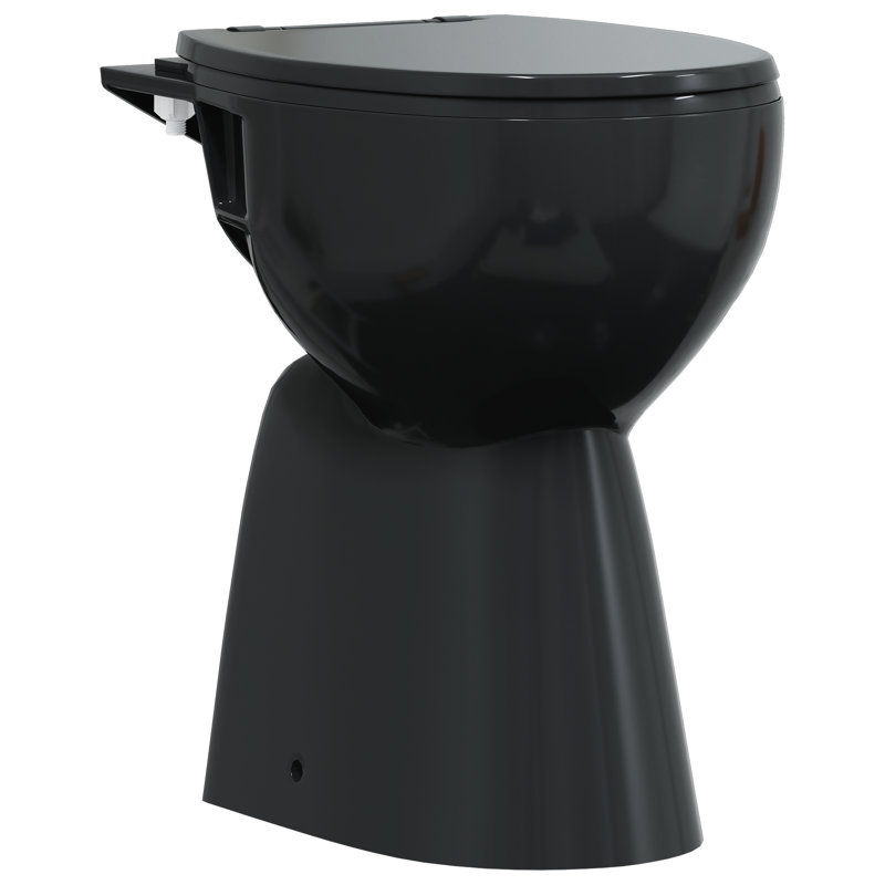 Rotherhithe Rimless Toilet 7 cm Elevated Height Soft Close Ceramic , Black