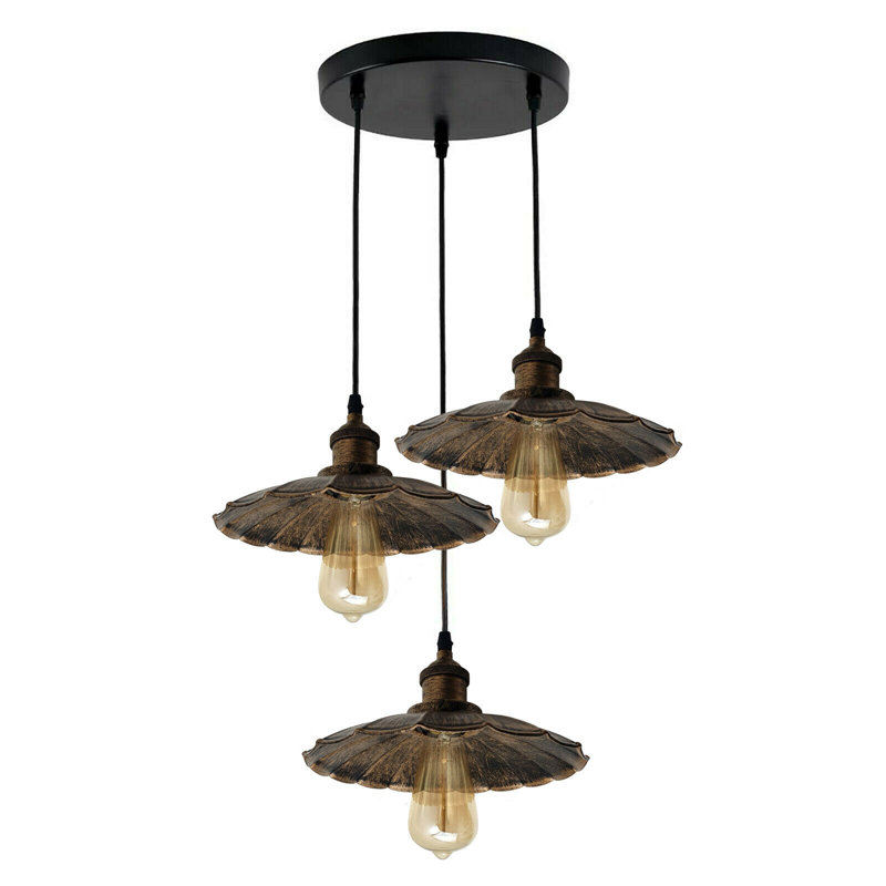 Overbrook Shores 3 - Light Cluster Pendant, Brushed Copper