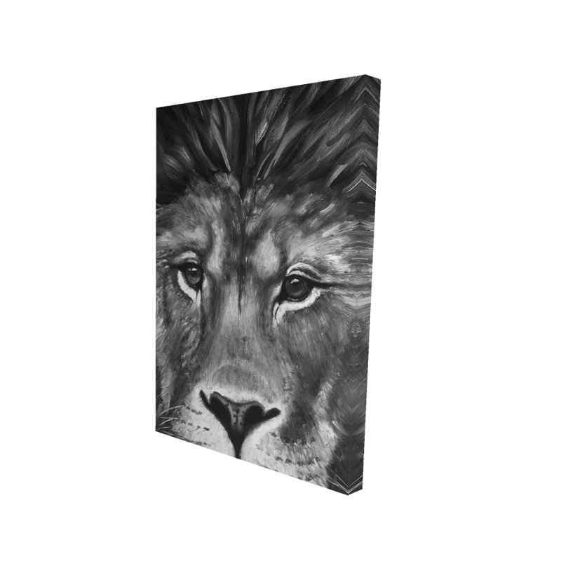 Portrait de lion - Toile pour salon, H 36 po x l 24 po