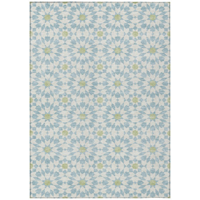 Washable Floral Indoor / Outdoor Rug