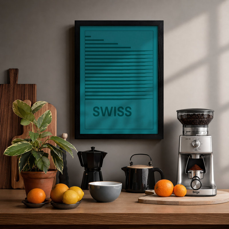 Swiss Modernism Minimalist - Print, Black, A3 - 42.0 x 29.7 cm