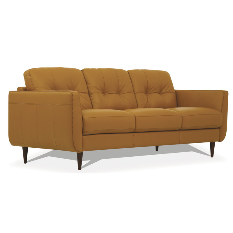 Ileana 37'' Upholstered Sofa, Camel Leather