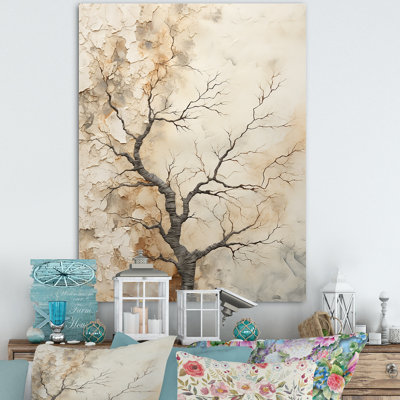 " Beige Trees Oak Solitude III "