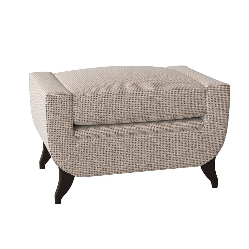 Armstrong Ottoman, American Walnut, Sunny Linen