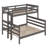 Wood Twin XL Over Queen Bunk Bed With Ladder