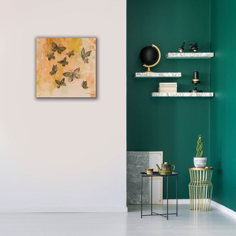  «Butterfly Silhouettes 2» par Silvia Vassileva, art mural sur toile, 26 po x 26 po, H 26 po x l 26 po