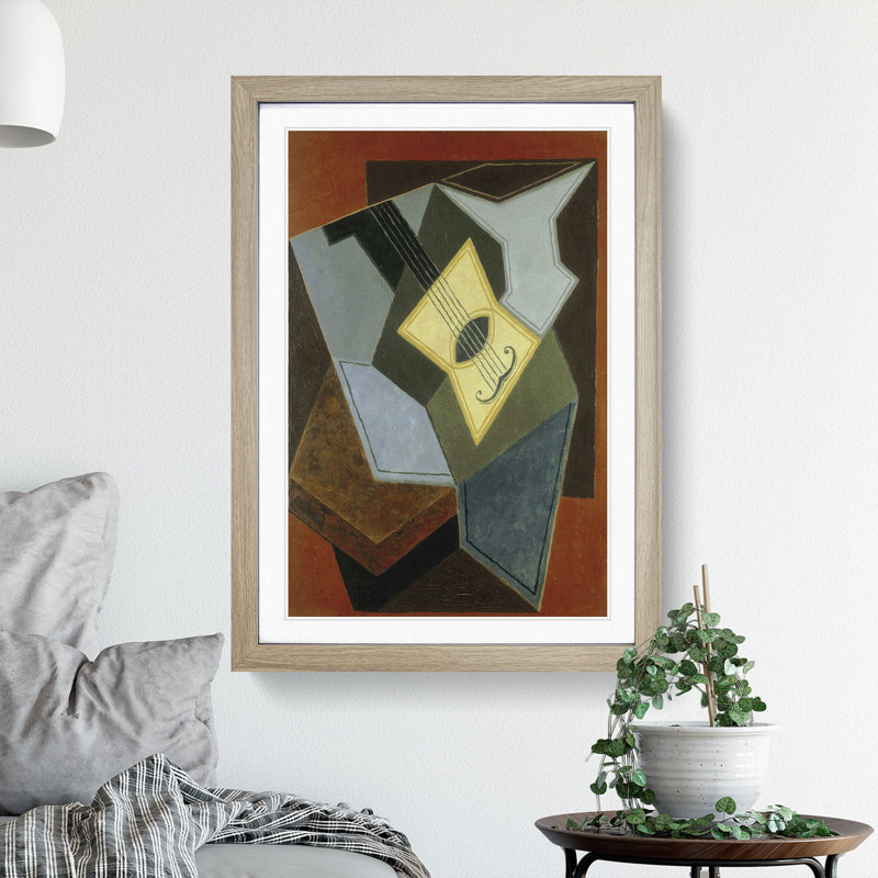 Guitar Vol.1 by Juan Gris - Framed Print, Oak Framed, 48cm H x 36cm W x 2cm D