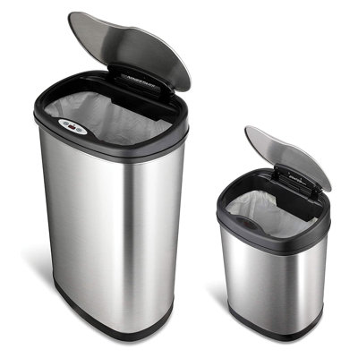 Nine Stars Steel Open Kitchen Trash Can - 13.2 Gallons