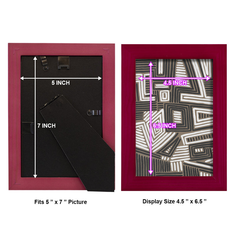 Reproduction d'un cadre photo simple Genuta Abstract Maze II, Rouge, H 6 po x l 4 po x P 1 po