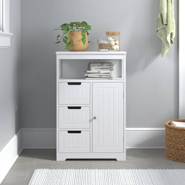 Latitude Run® Myrtus Bathroom Storage Cabinet White Freestanding