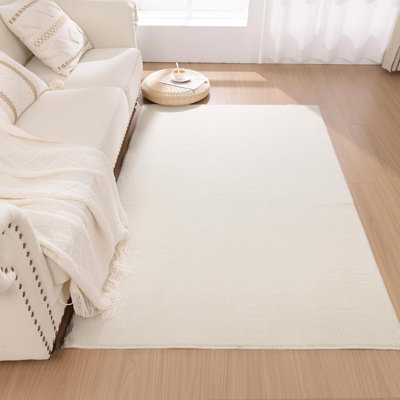 Silky Soft Faux Rabbit Fur Area Rug