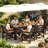 68.9" Rectangular Patio Outdoor Dining Table With Umbrella Hole-1103417301