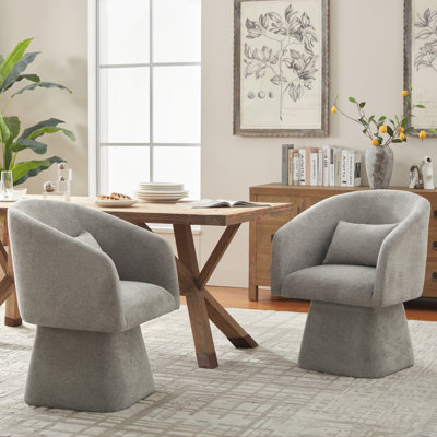 Upholstered Swivel Barrel Dining Chairs