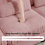 Canapé d'angle modulaire en chenille, coussin d'assise à bord froncé, accoudoirs arrondis et coussins de soutien lombaire
