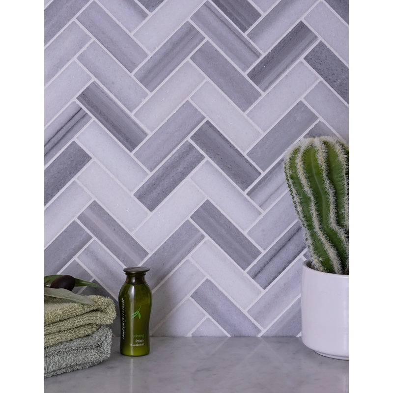 Zebra 1 in. x 3 in. Polished Marble Tile