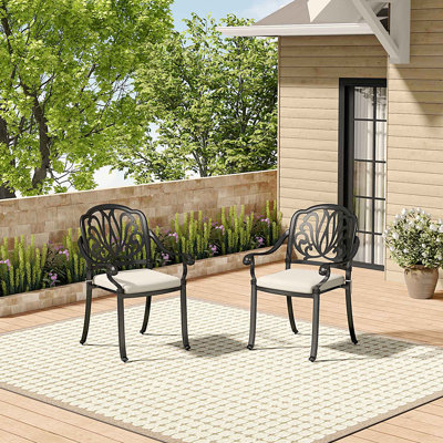 Bastian Stacking Patio Dining Side Chair with Cushion