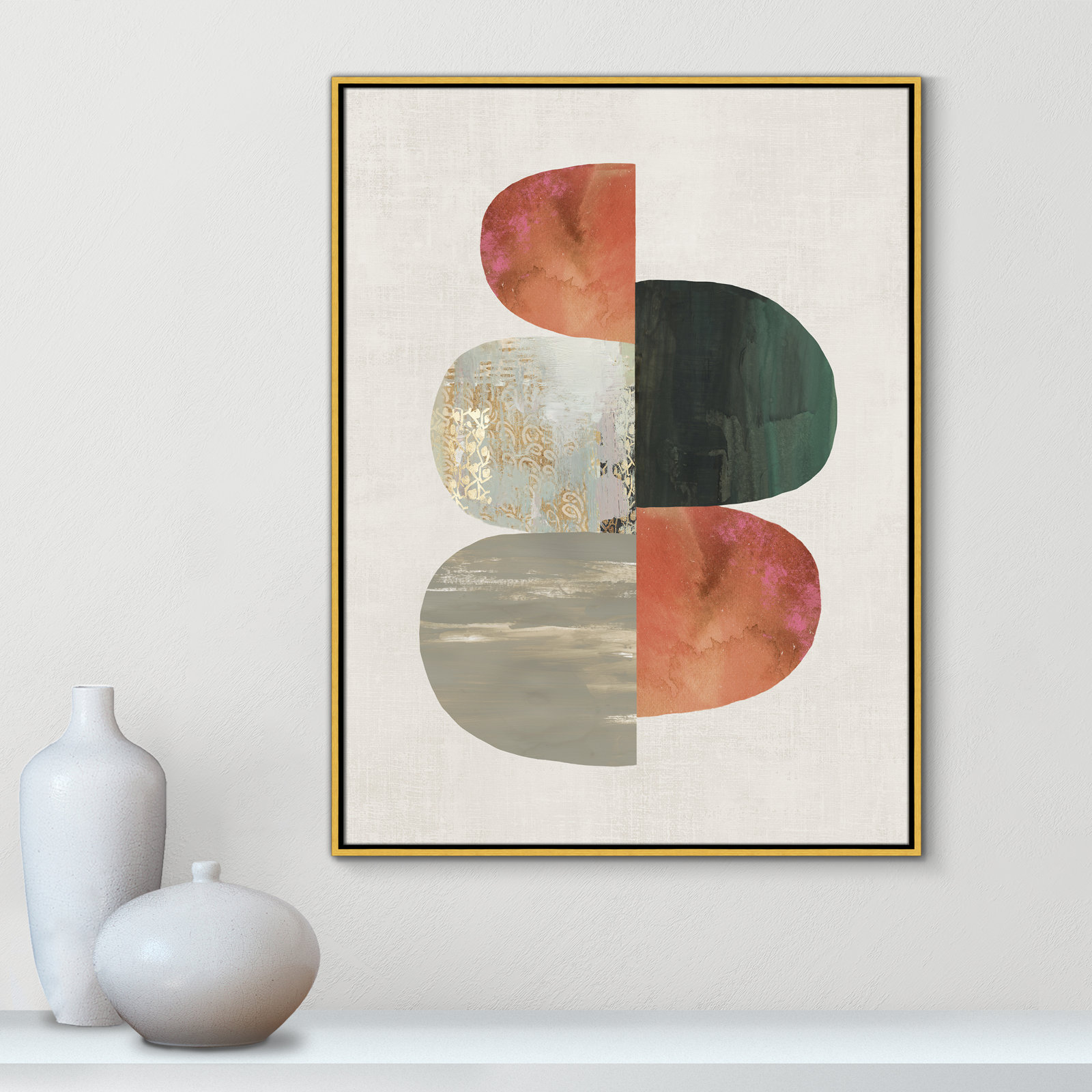 Westcreek "Evolving Energy II" Print by Tom Reeves, 41.5" H x 31.5" W, Framed Canvas, Gold