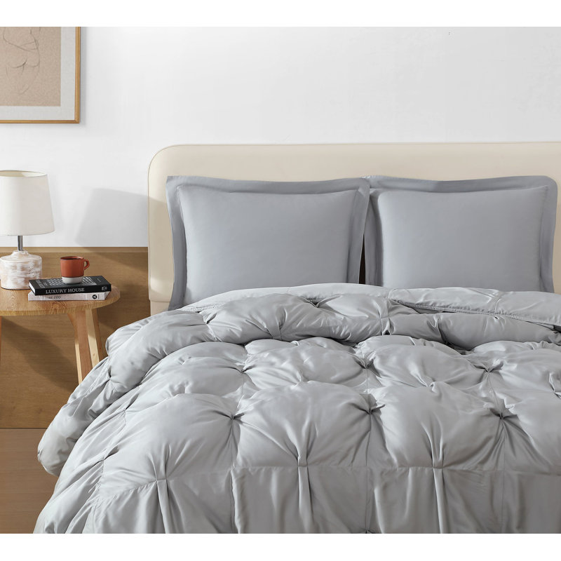 Full-Queen Moon Gray Bamboo Comforter with Recycled Filling