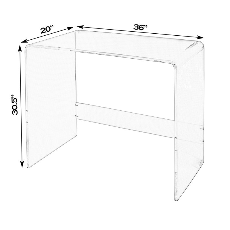 Solara 36 in. W Rectangular Acrylic Desk