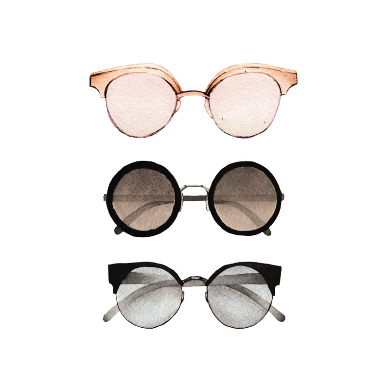 Sunglasses - Painting Print, 30cm H x 20cm W, Wrapped Canvas