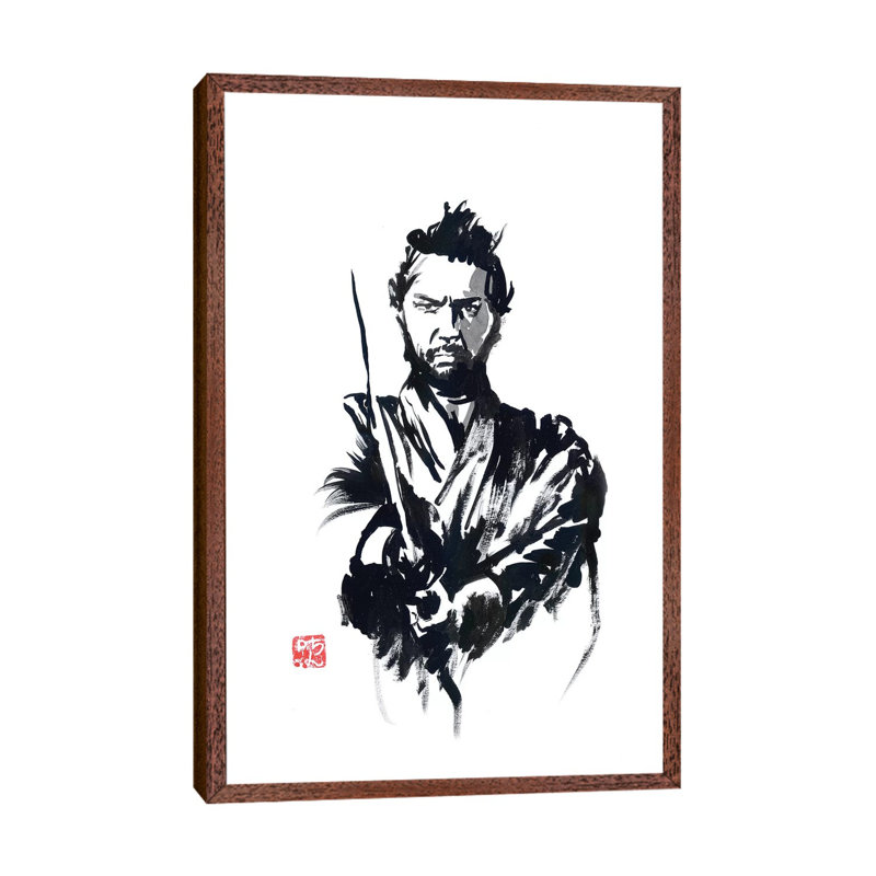 Tatsuya by Péchane - Print on Canvas, 152.5 cm H x 101.5 cm W, Classic Brown Wood Framed