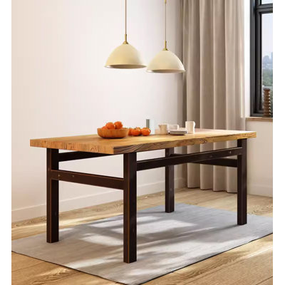 Rectangular, simple and aged old elm dining table by Stella Trek