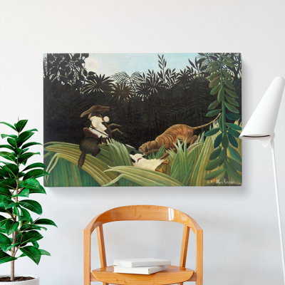 Scouts Attacked by Henri Rousseau - Wrapped Canvas