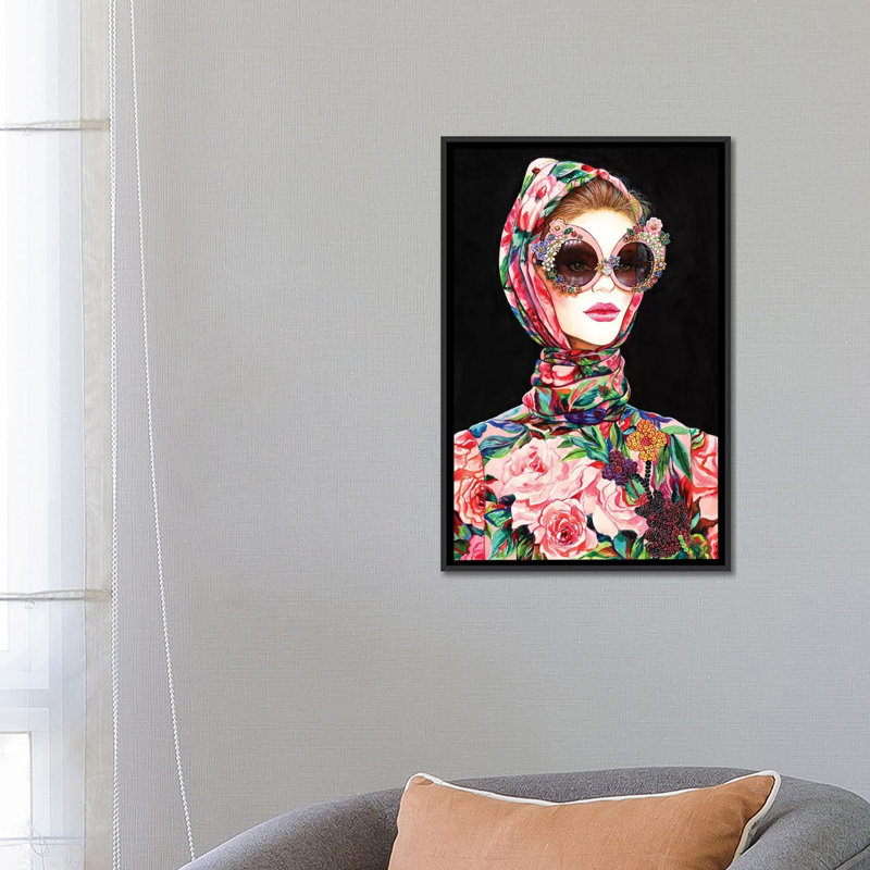 «Bella DG», impression sur toile, Toile avec cadre noir, Pas de tapis, H 48 po x l 32 po x P 1,5 po