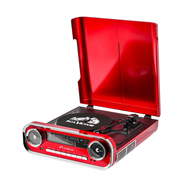 Centre musical 7-en-1 avec flux audio, Rouge