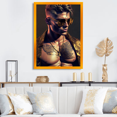 «Fashion Muscular Man with Sun Glasses X», impression sur toile