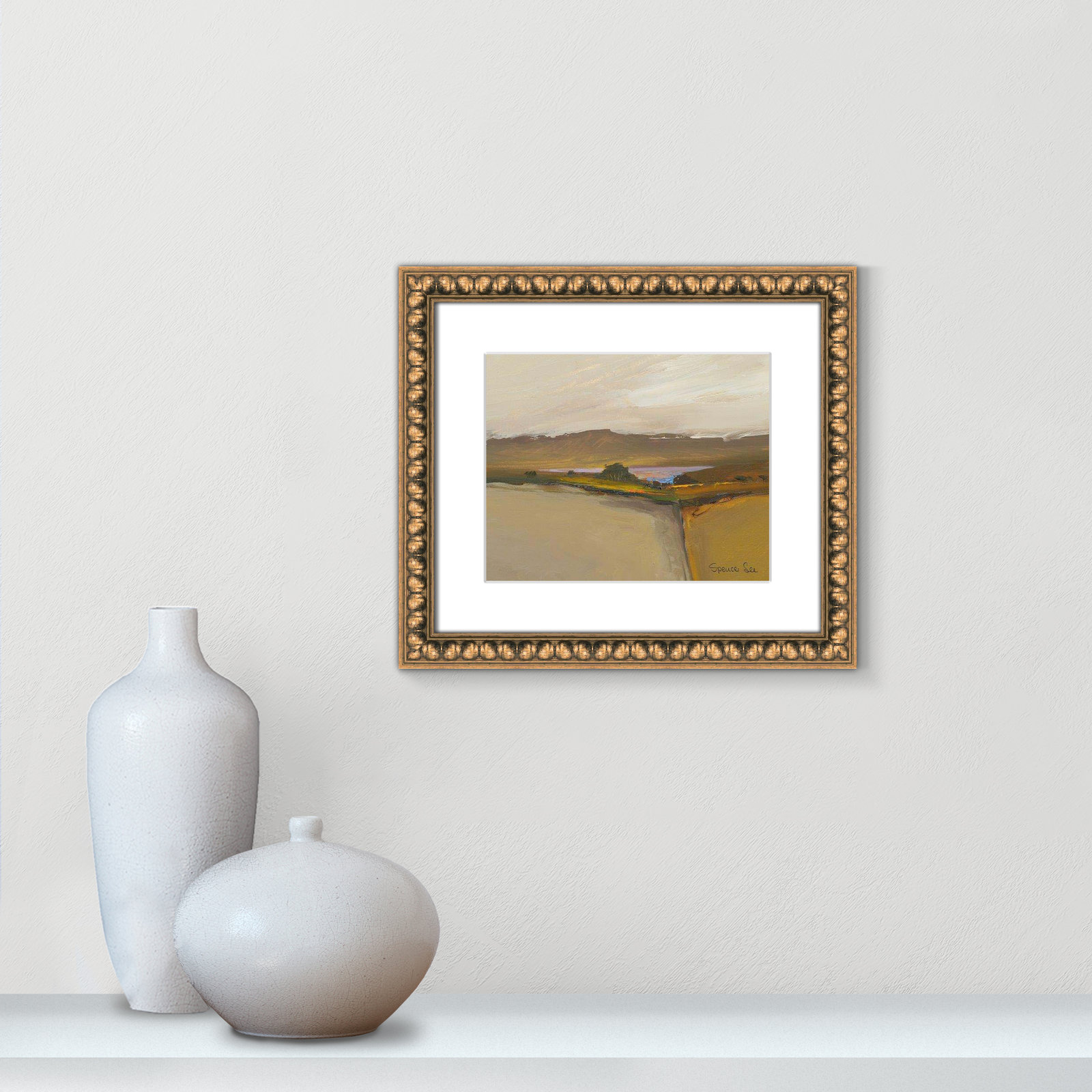 Heaven and Earth IV Print, Gold Framed, 14" H x 16" W x 0.75" D