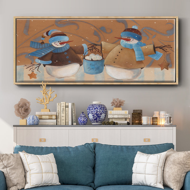 Snowball Bucket- Framed Canvas
