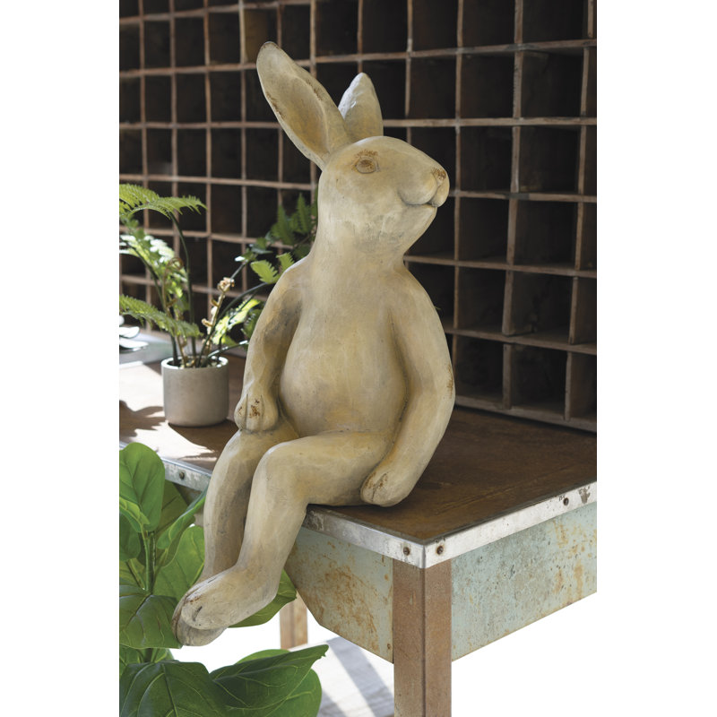  Façade de lapin en résine artificielle H 20 po - Décoration de jardin ou bibliothèque - Art de cour intérieure