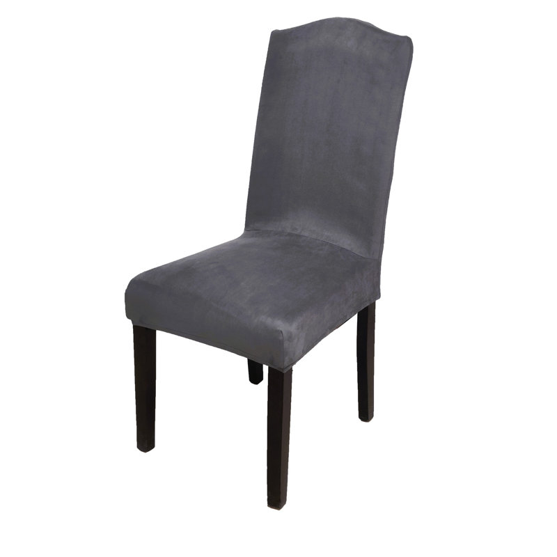 Housse extensible en microsuède pour chaise de salle à manger, Gris