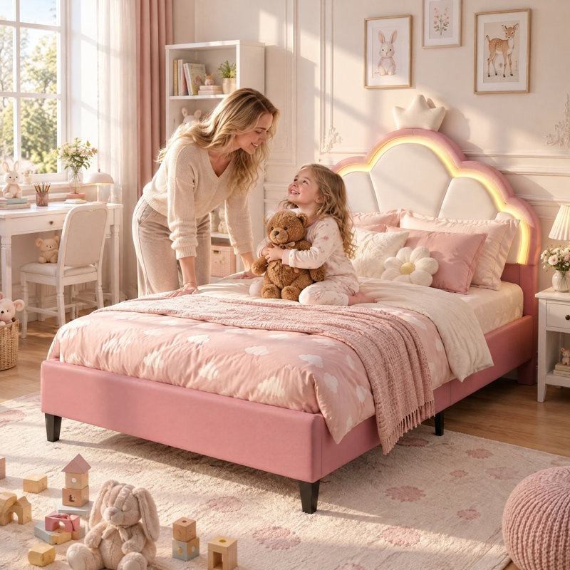 Upholstered Princess Bed, Single (3')
