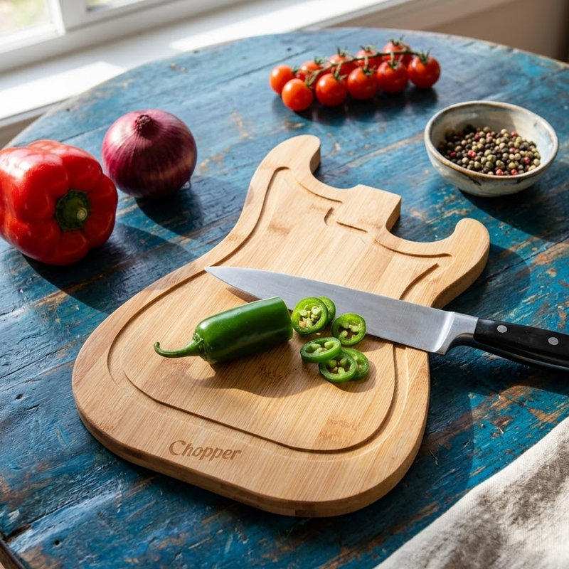 Mikamax Bamboo Guitar Cutting Board