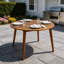 47" Round Acacia Wood Patio Dining Table, Natural Teak Finish Slatted Top