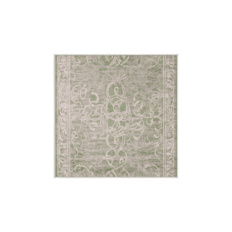 Tapis beige lavable à la machine, Carré 5 pi