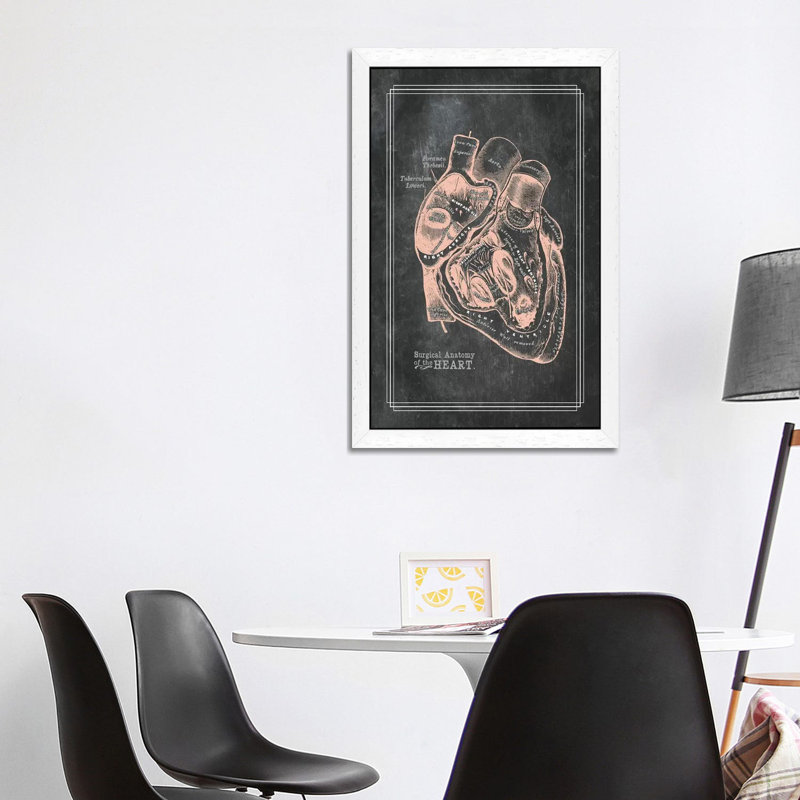 Surgical Anatomy Of The Heart by ChartSmartDecor - Floater Frame Print on Canvas, 101.6 cm H x 66.04 cm W, White