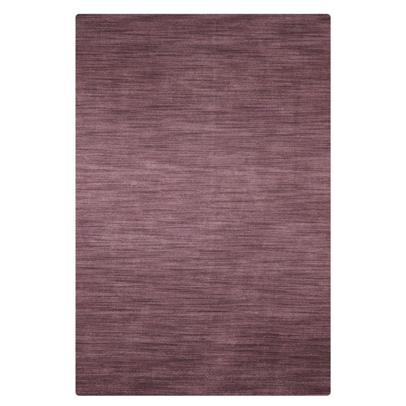 Tapis Manns en laine tissée à la main, écologique - 152 x 244 cm, rectangulaire, violet, uni, épais et à poils longs, antidérapant, idéal pour le salon et la chambre.