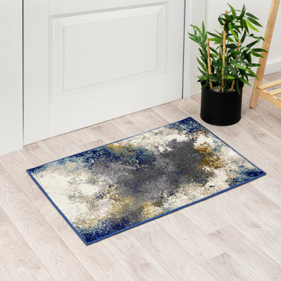 Tapis bleu abstrait Bellicent