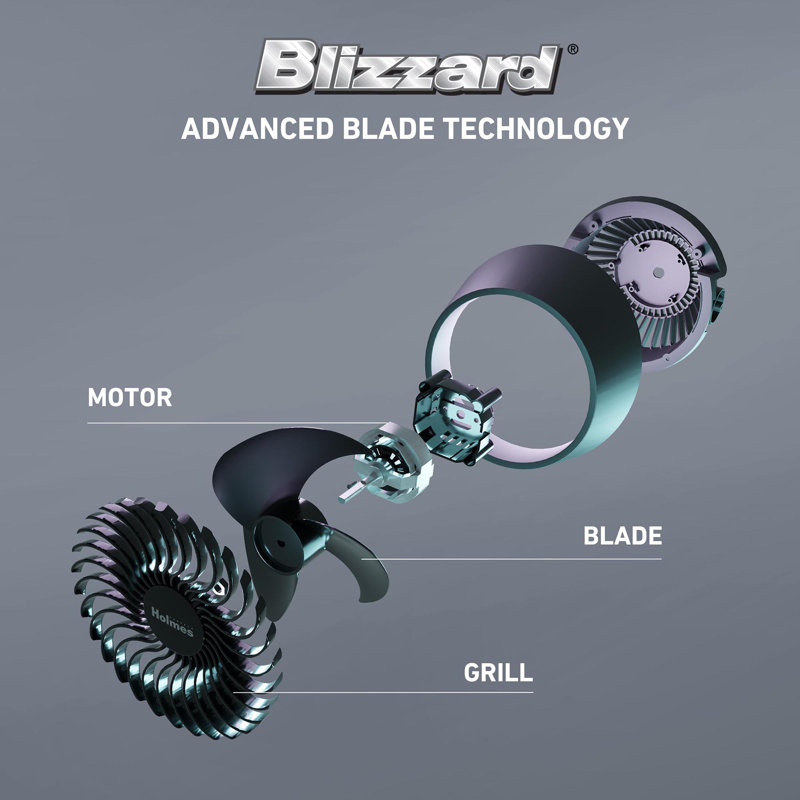 Blizzard 8" Digital Air Circulator Fan with Capacitive Touch, 3 Speeds, Remote Control