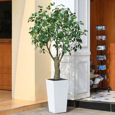 Ficus artificiel Adcock résistant aux rayons UV avec grand pot à fleurs, ficus artificiel pour l'extérieur intérieur
