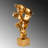 Elegant Hand-Painted Decorative Object, Gold Color, 11.8 x 24.4 x 9.8 Inches | 100% Polyester Material, Unique Texture & Color Variations | Perfect for Home Décor & Stylish Accents in Living Room or Office-1871923737