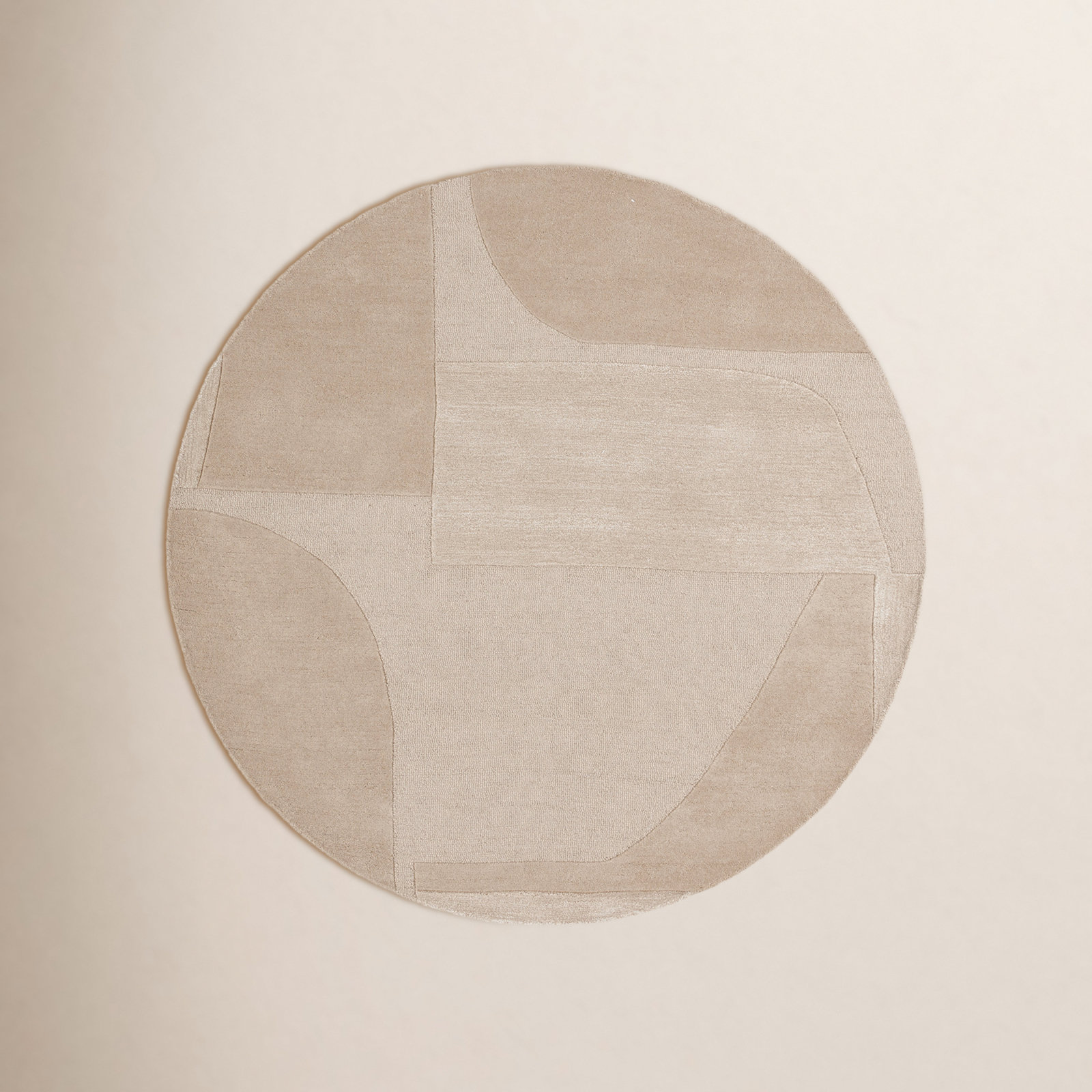 Martella Hand-Tufted Geometric Wool Rug, Round 6'